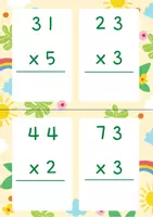 Aperçu - Cartes d'exercices - Ateliers : Multiplication posée avec et sans retenue - Page 3
