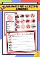 Vista previa - Hojas de trabajo - vehicles and adjectives activitities - Portada