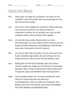 Vorschau - Arbeitsblätter - Arbeitsblätter mit Dialog zum Thema "Banken" - Deckblatt