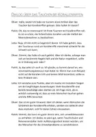 Vorschau - Arbeitsblätter - Arbeitsblätter mit Dialog zum Thema "Tauchen bei Korallenriffen" - Deckblatt
