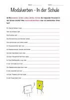 Vorschau - Arbeitsblätter - DaZ: Modalverben - Sätze in der Schule - Deckblatt