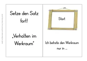 Vorschau - Spiele - Spiel - Ich habe...,wer hat... - Verhalten im Werkraum - Druckschrift - Seite 1