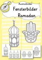 Vorschau - Mal- und Bastelvorlagen - Fensterbilder und Ausmalbilder Ramadan - Deckblatt