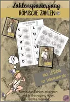 Vorschau - Arbeitsblätter - Zahlenspaziergang zu den römischen Zahlen -einfache Version - Deckblatt