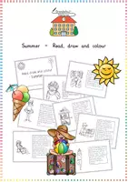 Vorschau - Arbeitsblätter - Summer - Read, draw and colour - Deckblatt