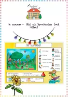 Vorschau - Arbeitsblätter - In summer - Bild als Sprechanlass (mit Hilfen) - Deckblatt