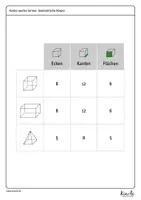 Vorschau - Arbeitsblätter - Eigenschaften geometrischer Körper (Ecken, Kanten, Flächen) - Seite 2