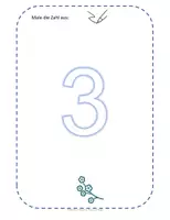 Vorschau - Arbeitsblätter - Zahl 3 schreiben üben - Deckblatt