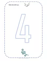 Vorschau - Arbeitsblätter - Zahl 4 schreiben üben - Deckblatt