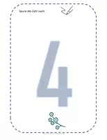 Vorschau - Arbeitsblätter - Zahl 4 schreiben üben - Seite 1