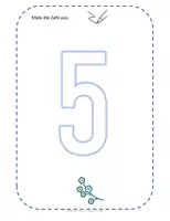 Vorschau - Arbeitsblätter - Zahl 5 schreiben üben - Deckblatt