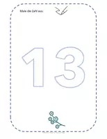Vorschau - Arbeitsblätter - Zahl 13 schreiben üben - Deckblatt