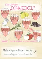 Vorschau - Unterrichtsreihen - Clipart Zunge Schmecken KOMBI Clipart Set - Seite 1