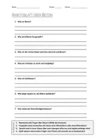 Vorschau - Arbeitsblätter - Lernplakat + AB mit Fragen zum Thema "Beton" + Lösungsblatt + Mindmap + Infografik - Seite 1