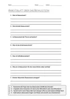 Vorschau - Arbeitsblätter - AB mit Fragen zum Thema "Bewusstsein" + Lösungsblatt + Infografik - Deckblatt
