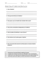 Vorschau - Arbeitsblätter - AB mit Fragen zum Thema "Biathlon" + Lösungsblatt + Infografik - Deckblatt