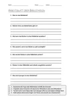 Vorschau - Arbeitsblätter - AB mit Fragen zum Thema "Bibliothek" + Lösungsblatt + Mindmap + Infografik - Deckblatt