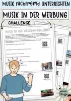 Vorschau - Arbeitsblätter - WERBEMUSIK-Challenge! / Analysiere die Musik im Werbespot! - Deckblatt