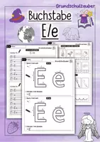 Vorschau - Arbeitsblätter - Buchstabeneinführung Buchstabe E - 1. Klasse - Deckblatt
