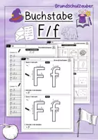 Vorschau - Stationenlernen - Buchstabeneinführung Buchstabe F - 1. Klasse - Deckblatt