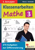 Vorschau - Arbeitsblätter - Klassenarbeiten Mathe Klasse 3 – 270 Aufgaben zur Differenzierung | Addition, Subtraktion, Multiplikation, Division, Geometrie, Größen, Textaufgaben | Mathematik Grundschule Klasse 3 Lösungen - Deckblatt