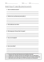 Vorschau - Arbeitsblätter - AB mit Fragen zum Thema "Blasinstrumente" + Lösungsblatt + Mindmap + Infografik - Deckblatt