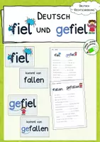 Vorschau - Arbeitsblätter - fallen - gefallen - fiel - gefiel - Rechtschreibübung - Deckblatt