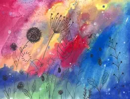 Vorschau - Arbeitsblätter - Blumenwiese mit Fineliner im Kunstunterricht - Seite 1