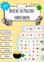 Vorschau - Spiele - Brüche in Prozentsatz umrechnen - Spiel (Würfelglück) - Deckblatt