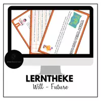 Vorschau - Aufgabenkarten - Lerntheke zum Üben des will-future - Deckblatt