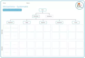 Vorschau - Arbeitsblätter - Wirbeltiere Systematik – Arbeitsblatt - Seite 1