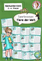 Vorschau - Stationenlernen - Tiere der Welt Grundschule | Wissenskartei Zootiere Sachunterricht Klasse 2-4 - Deckblatt
