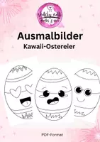 Vorschau - Mal- und Bastelvorlagen - Ausmalbilder Ostereier - Kawaii - 11 Vorlagen - Deckblatt
