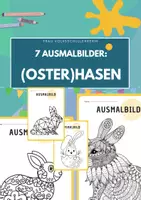 Vorschau - Mal- und Bastelvorlagen - 7 Ausmalbilder: (Oster)Hase zum Ausmalen & Mandalas - Deckblatt