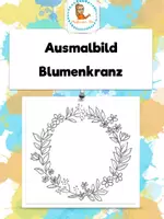 Vorschau - Mal- und Bastelvorlagen - 🪷 Ausmalbild Blumenkranz 💮 Ostern, Frühling, Sommer, Herbst - Deckblatt