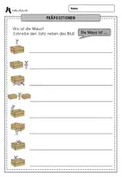 Vorschau - Arbeitsblätter - Präpositionen Ortsangaben - Arbeitsblatt Sätze schreiben - Seite 1