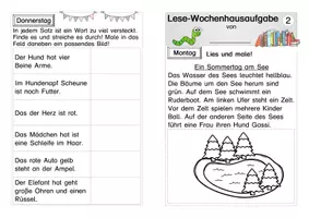 Vorschau - Arbeitsblätter - Wochenhausaufgabe Lesen Sätze Geschichten - Seite 3