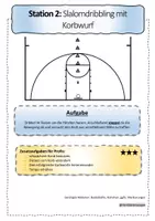 Vorschau - Arbeitsblätter - differenzierte Stationskarten Basketball Dribbeln Passen - Seite 2