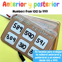 Vista previa - Tarjetas / Manipulativos - Números anteriores y posteriores - Números del 100 al 999 - Portada