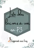 Aperçu - Outils du professeur - LISTE DES MATIERES à voir en P3 - Page de couverture