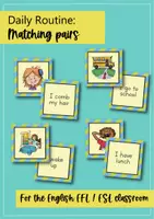 Vista previa - Juegos / Gamificación - Daily Routine: Matching Pairs Game / Juego de vocabulario (inglés) - página 1