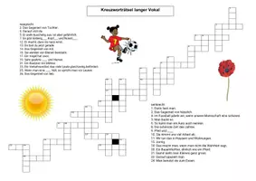Vorschau - Arbeitsblätter - 2 Kreuzworträtsel: langer und kurzer Vokal - Deckblatt