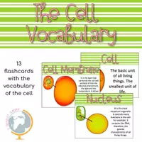 Vista previa - Tarjetas / Manipulativos - The cell vocabulary flashcards - Portada