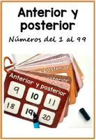 Vista previa - Tarjetas / Manipulativos - Números anteriores y posteriores - Números del 1 al 99 - página 1