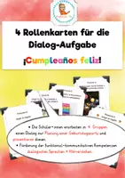 Vorschau - Arbeitsblätter - Rollenkarten cumpleaños feliz Geburtstag dialogisches Sprechen - Deckblatt