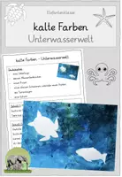 Vorschau - Präsentationen/Tafelbilder - Anleitung Unterwasserwelt (kalte Farben, Drucktechnik) - Deckblatt
