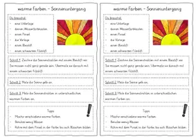 Vorschau - Bildkarten - Anleitung Sonnenuntergang in drei Schwierigkeitsstufen (warme Farben) - Seite 2