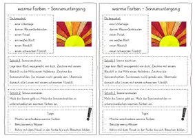 Vorschau - Bildkarten - Anleitung Sonnenuntergang in drei Schwierigkeitsstufen (warme Farben) - Seite 3