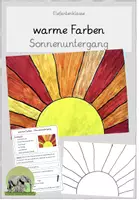 Vorschau - Bildkarten - Anleitung Sonnenuntergang in drei Schwierigkeitsstufen (warme Farben) - Deckblatt