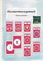 Vorschau - Stationenlernen - Klassenmanagement: Stationsschilder (beere) - Deckblatt